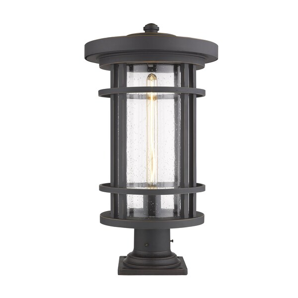 Z-Lite Jordan 1 Light Outdoor Pier Mounted Fixture, Oil Rubbed Bronze And Clear Seedy 570PHXL-533PM-ORB - main